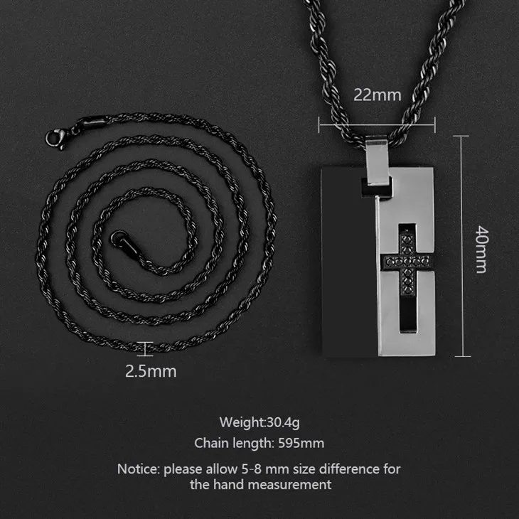 Brushed cross necklace 04 Brushed cross necklace 04