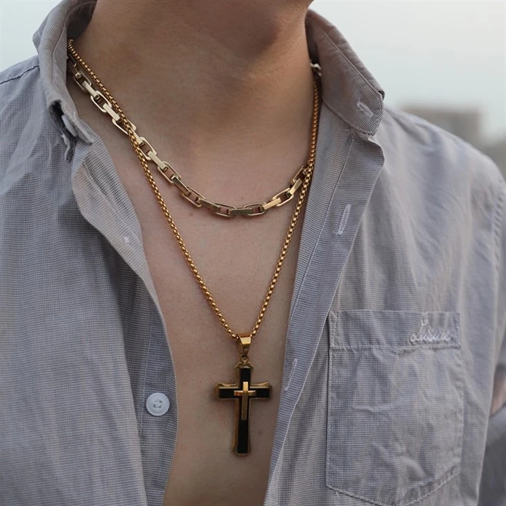 316L Stainless Steel PVD Plated Box Paperclip Link Chain Necklace price 316L Stainless Steel PVD Plated Box Paperclip Link Chain Necklace price